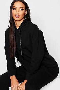 Boohoo Velvet Draw String Hooded Sweat