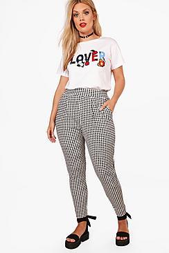 Boohoo Plus Anya Gingham Print Trouser