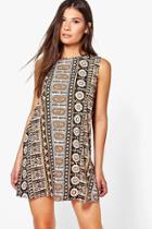 Boohoo Scarlett Printed Tunic Dress Multi
