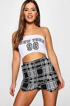 Boohoo Petite Tilly Checked Wrap Skort