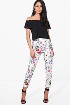 Boohoo Cleo Summer Floral Stretch Skinny Trousers