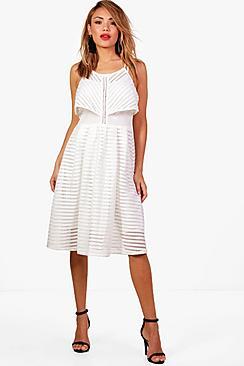 Boohoo Boutique Panelled Double Layer Skater Dress