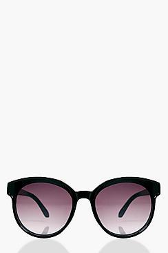 Boohoo Nancy Smoke Lens Round Sunglasses