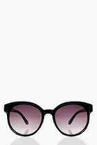 Boohoo Nancy Smoke Lens Round Sunglasses