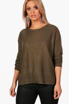 Boohoo Plus Claire Lace Up Back Longline Jumper
