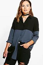 Boohoo Jess Colour Block Woven Shirt