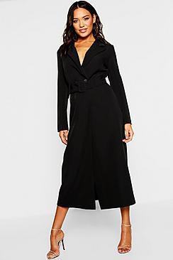 Boohoo Woven Double Breasted Maxi Blazer Dress