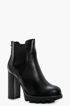 Boohoo Lottie Platform Panel Toe Ankle Boot