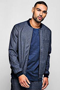 Boohoo Grid Micro Check Smart Bomber