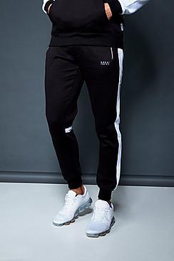 Boohoo Skinny Fit Fleece Jogger With Side Panel