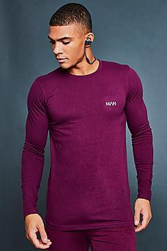 Boohoo Muscle Fit Curved Hem Reflective Tee
