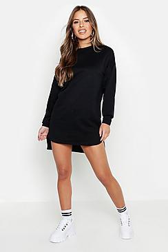 Boohoo Petite Balloon Sleeve Sweat Dress