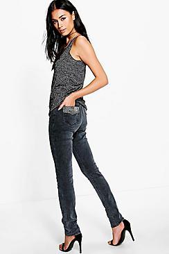 Boohoo Carla Utility Skinny Embellished Pocket Jeans