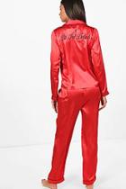 Boohoo Ellie 'do Not Disturb' Slogan Shirt & Trouser Set