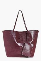 Boohoo Amelia Pu Panelled Tote & Purse Attachment