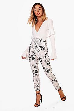 Boohoo Petite Kara High Waisted Side Zip Tapered Trouser
