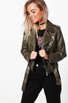Boohoo Fiona Faux Leather Biker Jacket