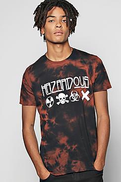 Boohoo Hazardous Print Tie Dye T Shirt