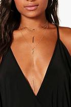 Boohoo Abi Layered Chain Choker And Plunge Necklace