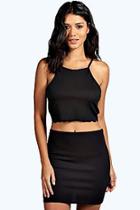 Boohoo Emma Scallop Edge Spaghetti Strap Top