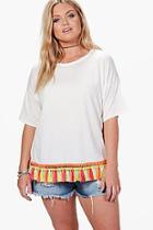 Boohoo Plus Tia Tassel Trim T-shirt