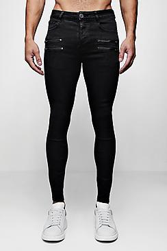 Boohoo Super Skinny Jeans With Zip Detail