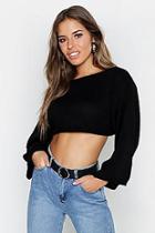 Boohoo Cropped Wide Sleeve Sweater