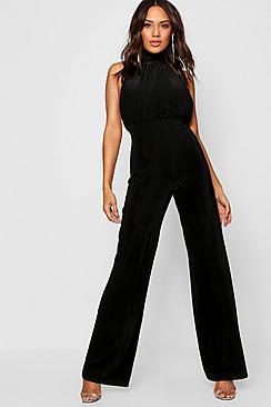 Boohoo High Neck Slinky Jumpsuit