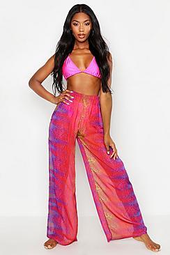 Boohoo Rainbow Snake Beach Trouser