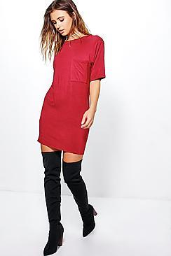 Boohoo Petite Tessa Slouchy T-shirt Dress