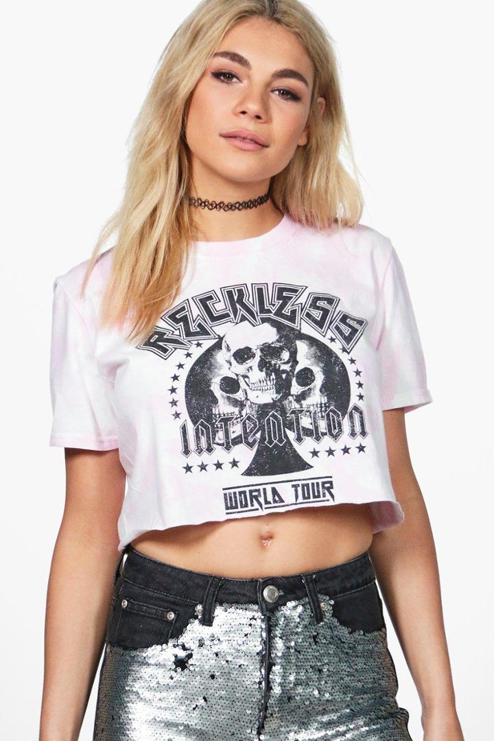 Boohoo Lucy Tie Dye Tee Pink