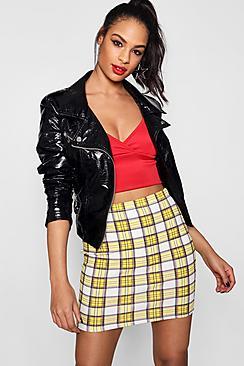 Boohoo Callie Check Basic Mini Skirt