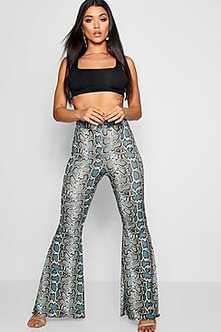 Boohoo Snake Flared Trousers