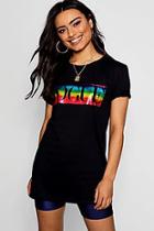 Boohoo Metallic Slogan T-shirt