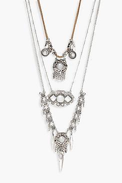 Boohoo Lucy Boho Layered Statement Necklace