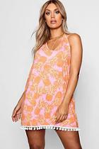 Boohoo Plus Bianca Pineapple Print Cami Dress