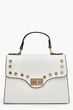 Boohoo Stud & Lock Small Tote Bag