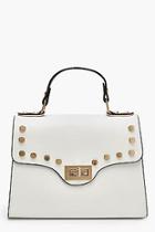 Boohoo Stud & Lock Small Tote Bag