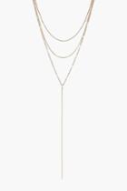 Boohoo Rebecca Skinny Layered Plunge Necklace Gold