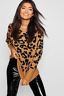 Boohoo Leopard Knitted Jumper