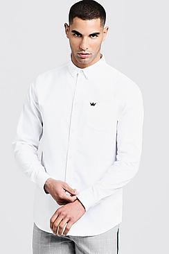 Boohoo Oxford Shirt In Long Sleeve