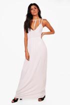 Boohoo Harriet Caged Front Maxi Dress White