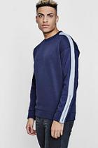 Boohoo Crew Neck Sweat With Panel Zip Detailling