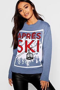 Boohoo Petite Aprs Ski Slogan Christmas Jumper