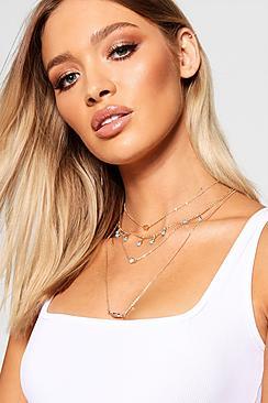 Boohoo Evil Eye And Heart Necklace