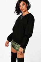 Boohoo Nicole Elasticated Balloon Sleeve Sweatshirt