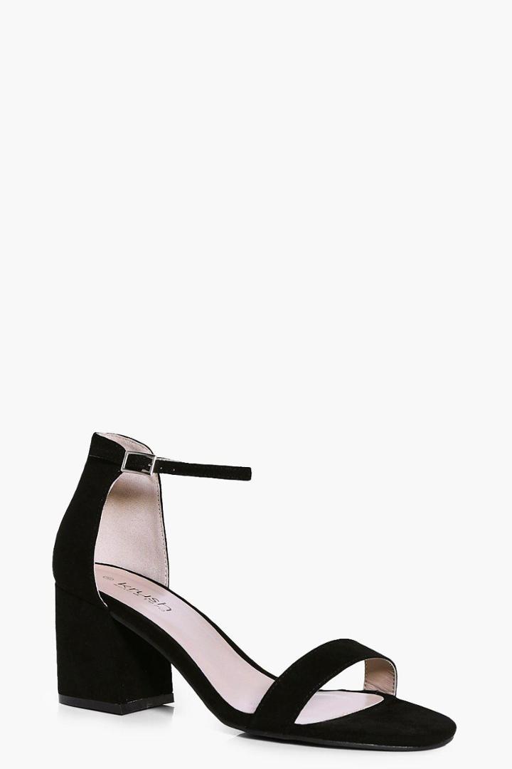 Boohoo Isabella Low Block Heel Two Part Black