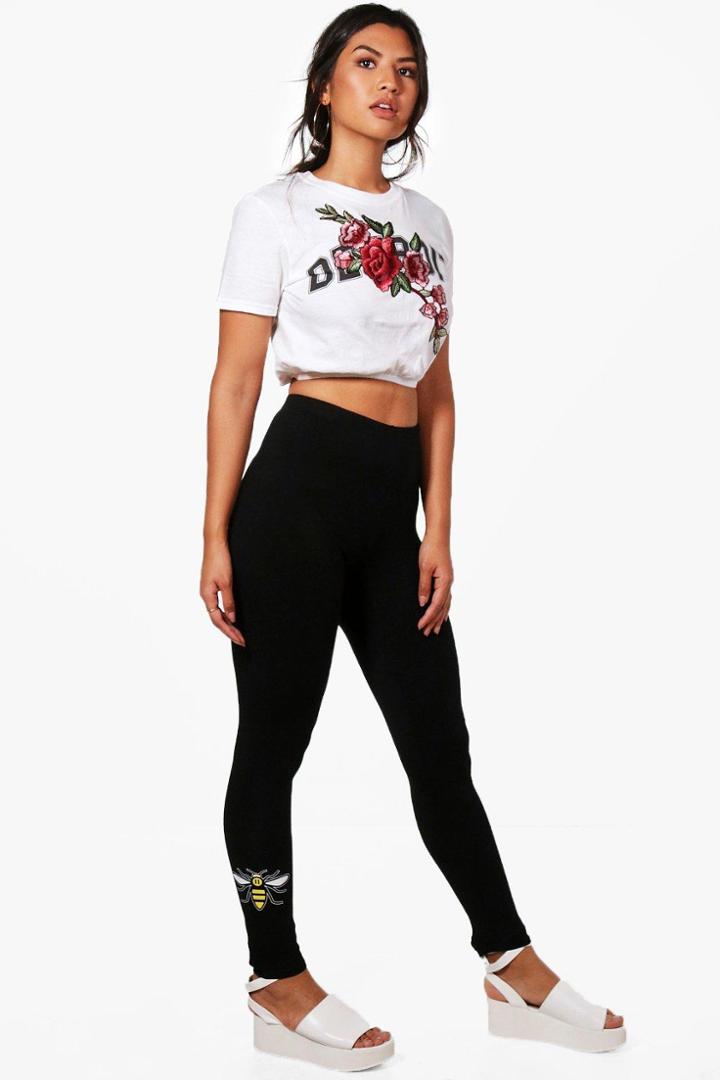 Boohoo Charity Bee Ankle Leggings Black