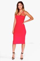 Boohoo Melody Strappy Bodycon Dress Red