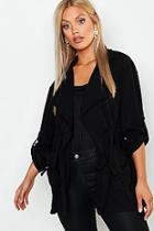 Boohoo Plus Waterfall Rouch Utility Jacket